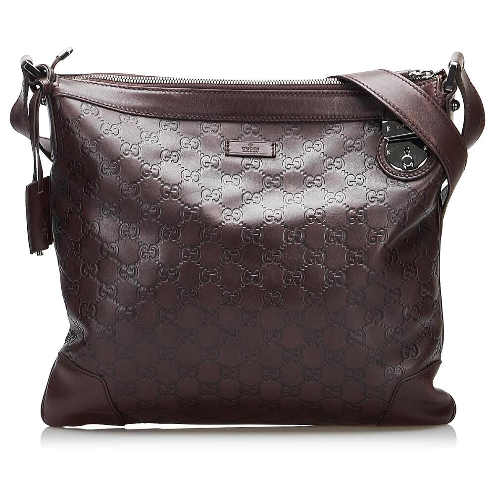 Gucci Brown Leather Messenger Bag